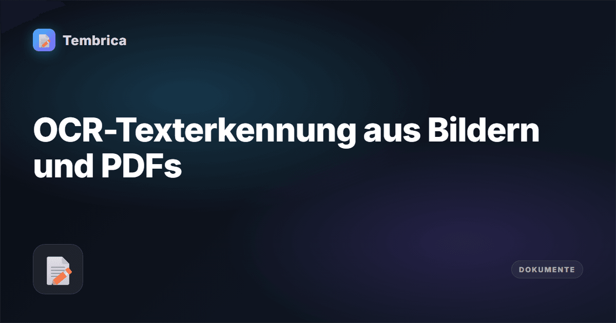 OCR online — Text aus Bildern extrahieren | Tembrica
