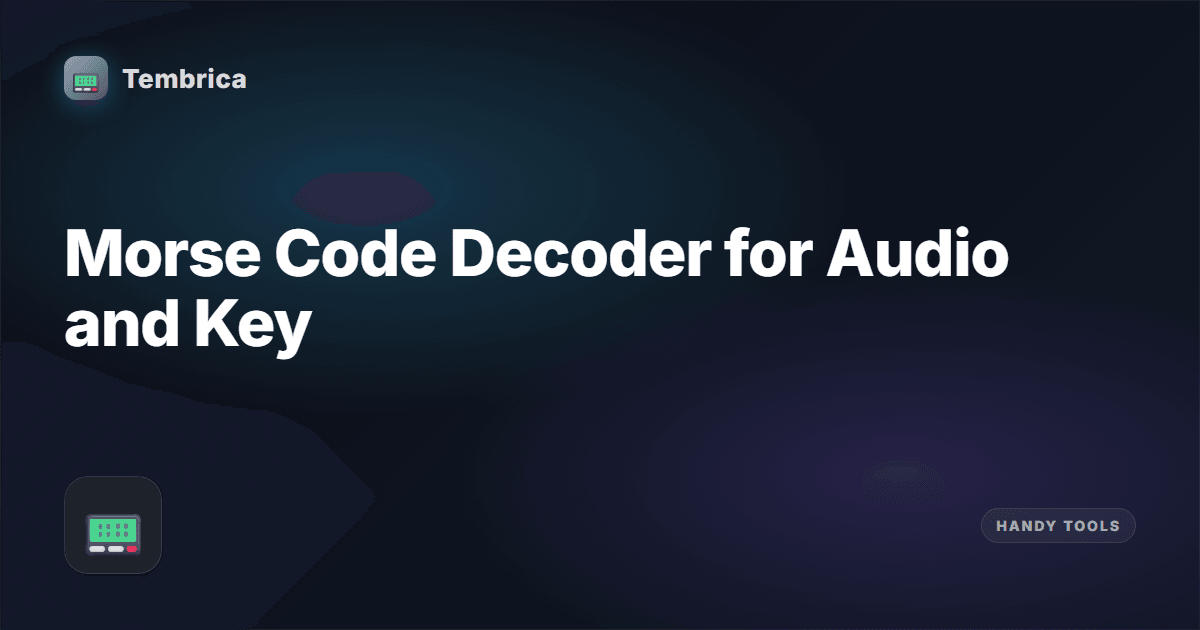 Morse Code Decoder Online Free | Tembrica