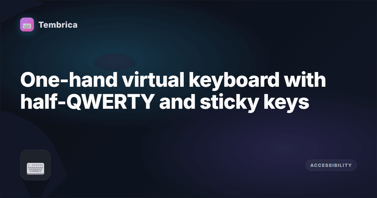 One-Hand Virtual Keyboard Online Free | Tembrica
