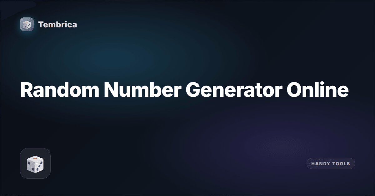Random Number Generator Online | Tembrica
