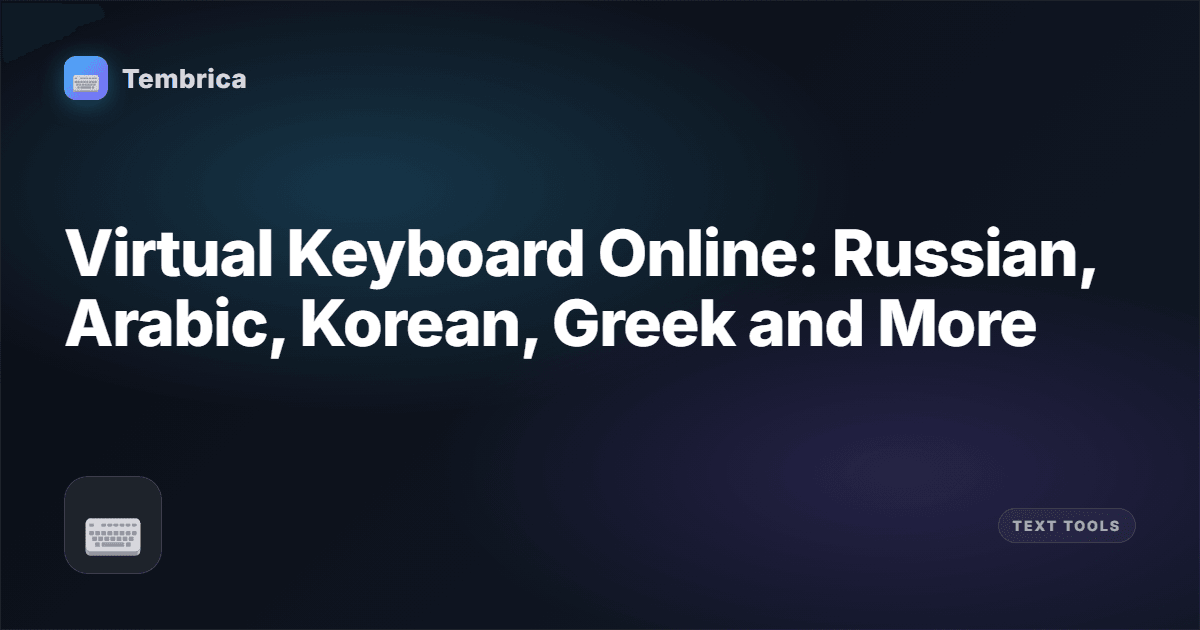 Virtual Keyboard Online – Type with a Mouse | Tembrica