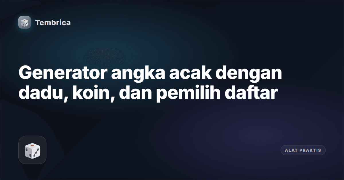 Generator Angka Generator Angka Acak Online Gratis | Tembrica