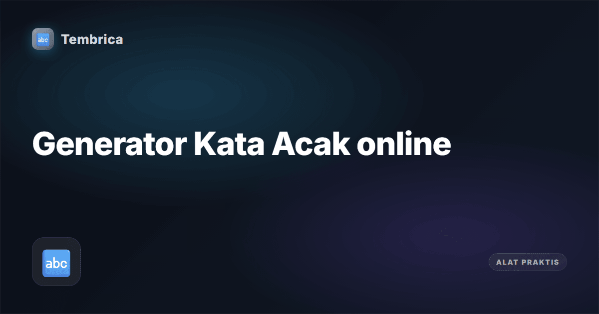 Generator Kata Acak Online | Tembrica